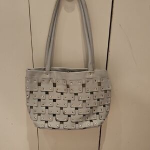 Berge Light Blue Studded Shoulder Bag